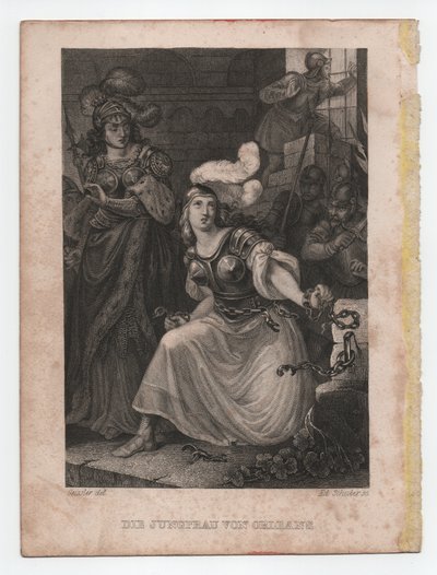 La doncella de Orleans, hacia 1840 (grabado) de Peter Carl Geissler