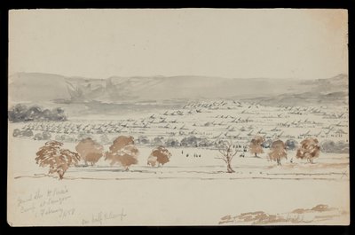 Campamento del general Sir Hugh Roses en Saugor, 6 de febrero de 1858 (dibujo) de Peter Charles William