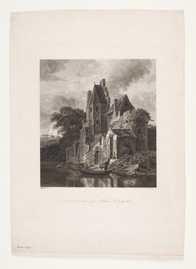 Ruinas del Castillo en un Río de Peter Christian Schøler