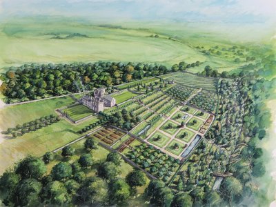 Castillo de Hylton, principios del siglo XVIII, c1980-2010 de Peter Dunn