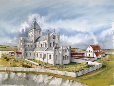 Catedral de Old Sarum, c1150, c1990-2010 de Peter Dunn