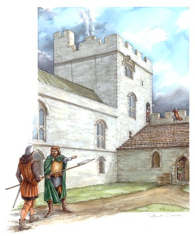 Castillo de Portchester, mediados del siglo XIV, c. 1990-2010 de Peter Dunn