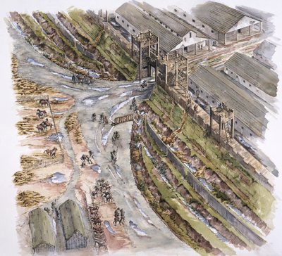 Fuerte romano de Ribchester, Lancashire, AD 60-70, 1996 de Peter Dunn