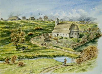 Aldea medieval de Wharram Percy de Peter Dunn