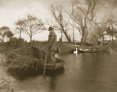 El cortador de Gladdon regresa, Vida y Paisaje en los Norfolk Broads, c.1886 de Peter Emerson und Thomas Goodall