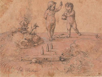 Dos Niños Jugando con una Pelota de Peter Flötner
