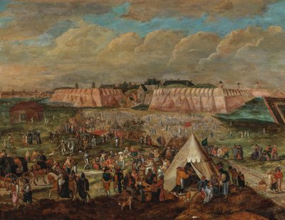 El asedio del Spanjaardenkasteel en Amberes de Peter Goetkind the Younger