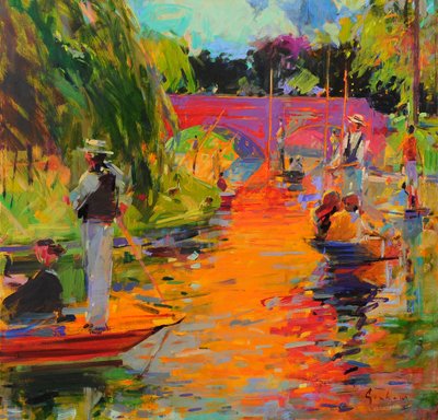 Un día en el río Cam de Peter Graham (Contemporary)