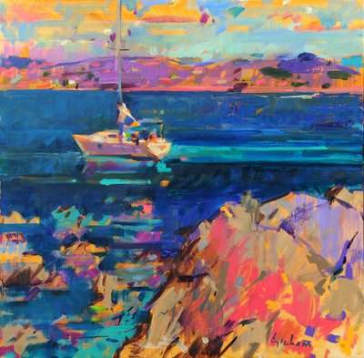 Anclado, Costa de St Tropez de Peter Graham (Contemporary)