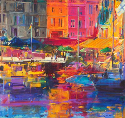 Puerto de Honfleur, 2011 de Peter Graham (Contemporary)