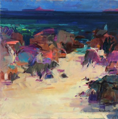 Iona a Bac Mor, 2021 (óleo sobre lienzo) de Peter Graham (Contemporary)