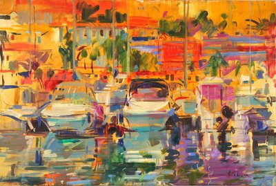 Puerto de la Riviera al sol de Peter Graham (Contemporary)