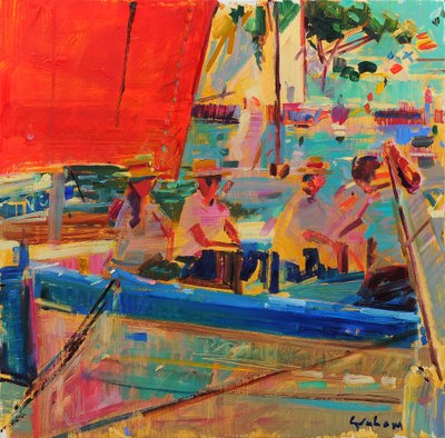 Mar reluciente en Saint Tropez de Peter Graham (Contemporary)