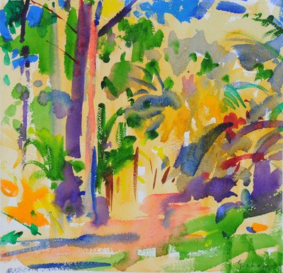 Selva tropical de Maui, 2023 (acuarela) de Peter Graham