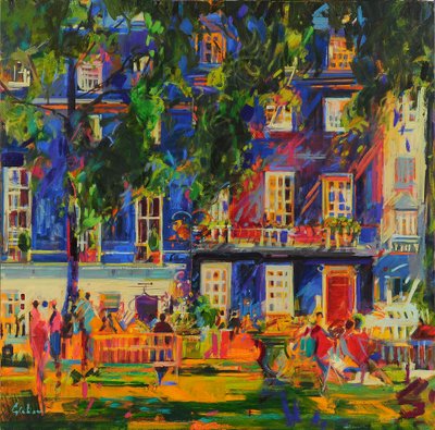 El ruiseñor cantaba, Berkeley Square, 2023 (óleo sobre lienzo) de Peter Graham