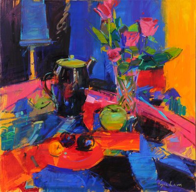 La habitación del pintor, 2021 (óleo sobre lienzo) de Peter Graham