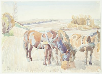 Caballos en el campo de Peter Hansen