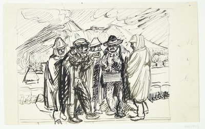 Campesinos Italianos Negociando con un Vendedor Ambulante de Peter Hansen