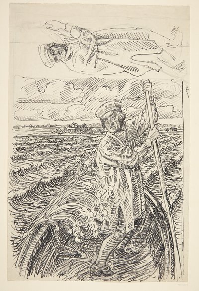 El pastor Hans Madsen cruzando a Horneland de Peter Hansen