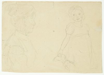 Estudio de la esposa e hija del artista de Peter Hansen