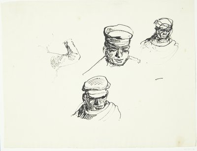 Estudios de la cabeza de un campesino italiano de Peter Hansen