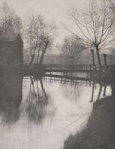 Puente peatonal cerca de Chingford, de The Compleat Angler de Peter Henry Emerson