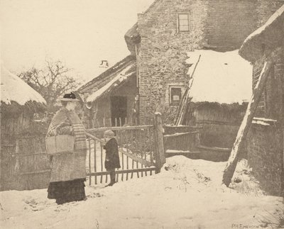 Ir al mercado - Una escena invernal de Peter Henry Emerson