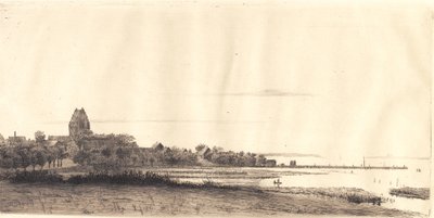 Paisaje vespertino de Stubbekøbing de Peter Vilhelm Ilsted