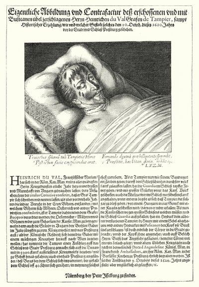 El cuerpo de Henri du Val, Conde de Dampierre de Peter Isselburg