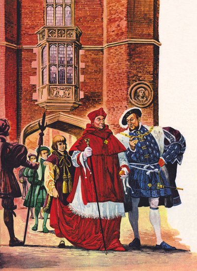 El cardenal Wolsey y el rey Enrique VIII en Hampton Court de Peter Jackson