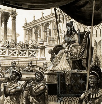 Cleopatra siendo llevada en una litera de Peter Jackson