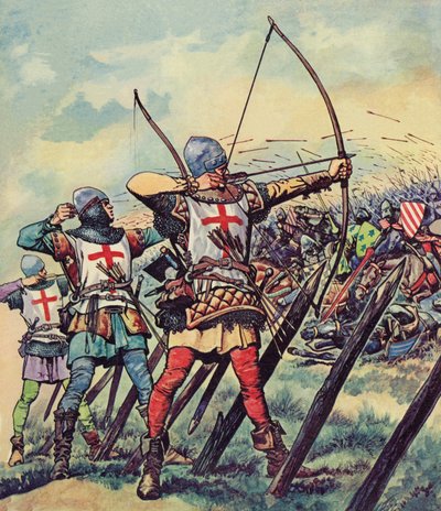 Arqueros ingleses en la Batalla de Crécy de Peter Jackson