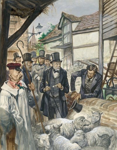 Louis Pasteur observa los resultados de su experimento con una vacuna para el ántrax de Peter Jackson