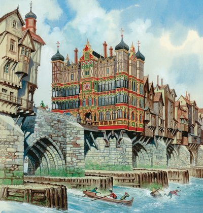 Old London Bridge (gouache sobre papel) de Peter Jackson