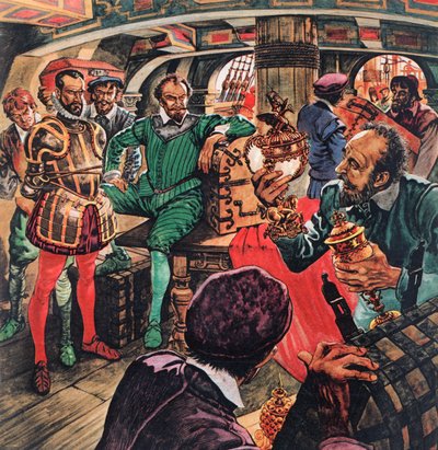 Sir Francis Drake en su cabina de Peter Jackson