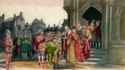 Sir Walter Raleigh coloca su capa para la Reina Isabel I de Peter Jackson