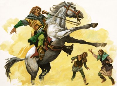 Jinete no identificado en caballo bronco de Peter Jackson