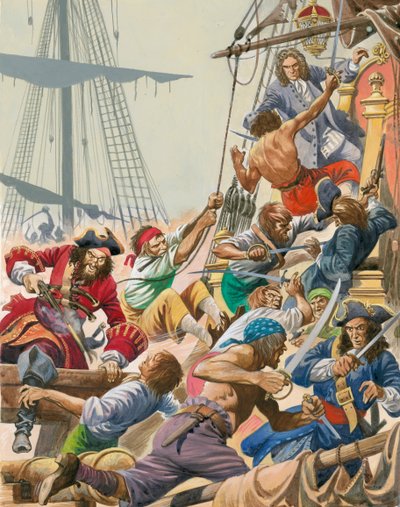 Cuando los piratas navegaban los mares. Barbanegra y sus piratas atacan. de Peter Jackson