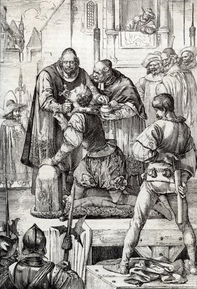 Guerra de los Noventa Años (o revuelta de los Países Bajos) (1568-1648): la decolación de Lamoral, conde de Egmont, príncipe de Gavre (1522-1568), político neerlandés - Fue condenado en el marco del Consejo de los Problemas (o Consejo de la Sangre) estable de Peter Johann Nepomuck Geiger