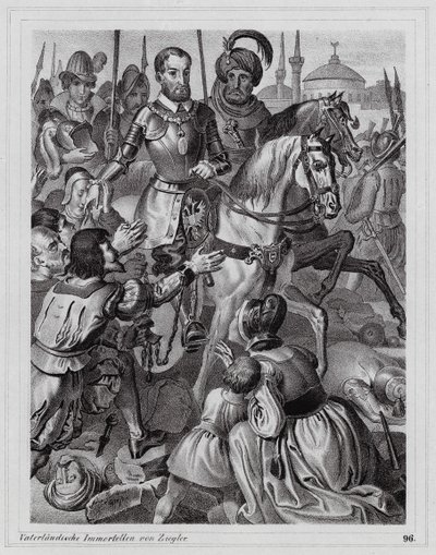 Carlos V libera a los esclavos cristianos de Túnez de Peter Johann Nepomuk Geiger