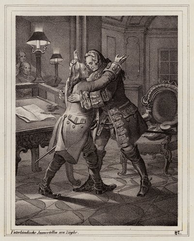 Eugenio de Saboya abrazando al duque de Marlborough, Guerra de Sucesión española de Peter Johann Nepomuk Geiger