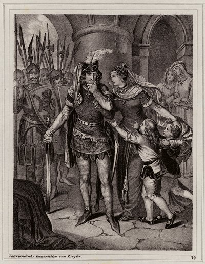 Juan el Ciego, rey de Bohemia (grabado) de Peter Johann Nepomuk Geiger