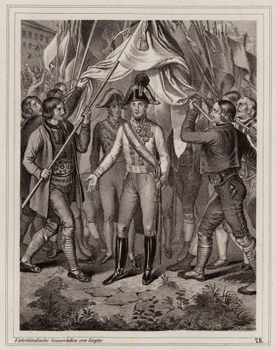Los habitantes del Tirol rinden homenaje a Francisco I de Austria de Peter Johann Nepomuk Geiger