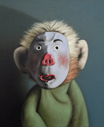 Mono con máscara de cerdo, 2005 de Peter Jones