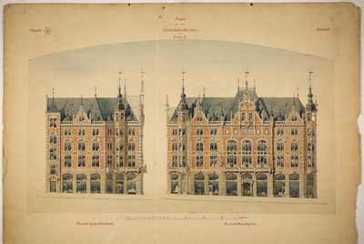 Rathskeller Neubau, Halle (Saale), Sajonia-Anhalt, Alemania, Elevaciones de Peter Joseph Weber