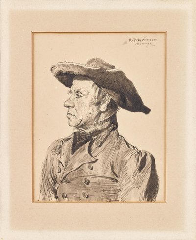 Busto de caballero con levita y sombrero de ala ancha de Peter K. Krämer
