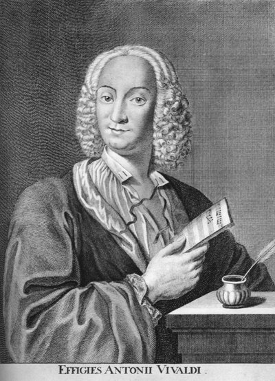 Antonio Vivaldi, compositor barroco italiano, sacerdote católico y violinista virtuoso, 1725 de Peter La Cave