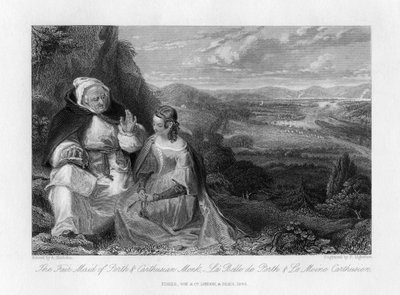 La bella doncella de Perth y el monje cartujo, 1845 de Peter Lightfoot