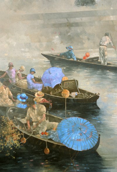 Barcas en el Wey en Brooklands de Peter Miller