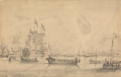 Desembarco de Guillermo de Orange en la bahía de Tor de Peter Monamy